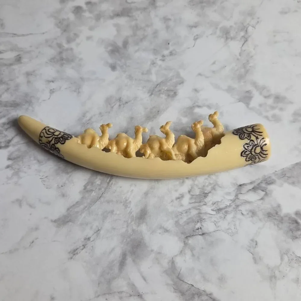 Faux‎ Ivory Camel Carving Decor